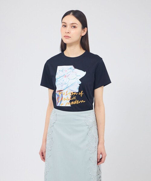 EPOCA(エポカ)の「アニバーサリープリントTシャツ(Tシャツ/カットソー・レディース・ネイビー/ホワイト・40)」の2枚目の写真