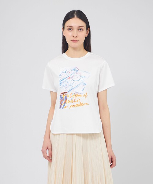 EPOCA(エポカ)の「アニバーサリープリントTシャツ(Tシャツ/カットソー・レディース・ネイビー/ホワイト・40)」の1枚目の写真