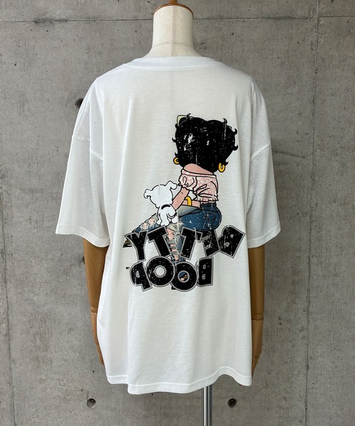 GLAMOROUS JANE(グラマラスジェーン)の「BETTY BOOPストリートプリント半袖Tシャツ(Tシャツ/カットソー・レディース・オフホワイト/チャコールグレー/ブラック・FREE)」の7枚目の写真