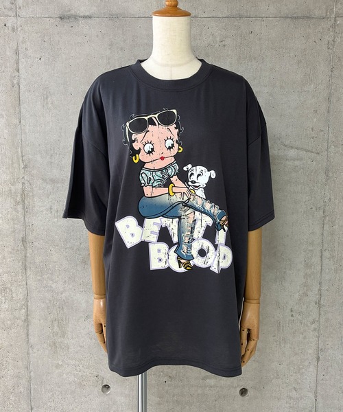 GLAMOROUS JANE(グラマラスジェーン)の「BETTY BOOPストリートプリント半袖Tシャツ(Tシャツ/カットソー・レディース・オフホワイト/チャコールグレー/ブラック・FREE)」の13枚目の写真