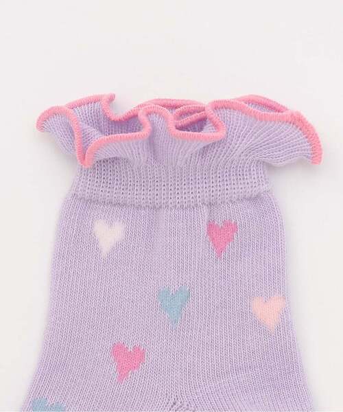 baby cheer(ベイビーチアー)の「ハート柄ソックス(ソックス/靴下・キッズ・ラベンダー/オフホワイト・13-15cm/11-13cm/9-11cm/15-17cm)」の3枚目の写真