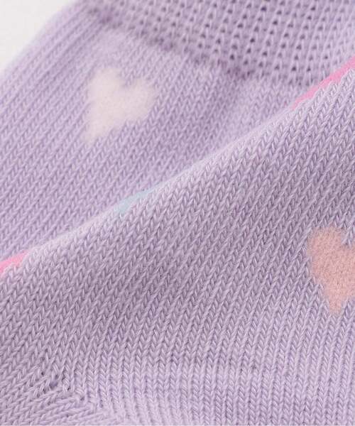 baby cheer(ベイビーチアー)の「ハート柄ソックス(ソックス/靴下・キッズ・ラベンダー/オフホワイト・13-15cm/11-13cm/9-11cm/15-17cm)」の5枚目の写真