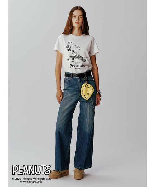 Mila Owen(ミラオーウェン)の「【PEANUTS RECORDS】スヌーピーTシャツ(Tシャツ/カットソー・レディース・チャコールグレー/ピンク/ホワイト・F)」の14枚目の写真