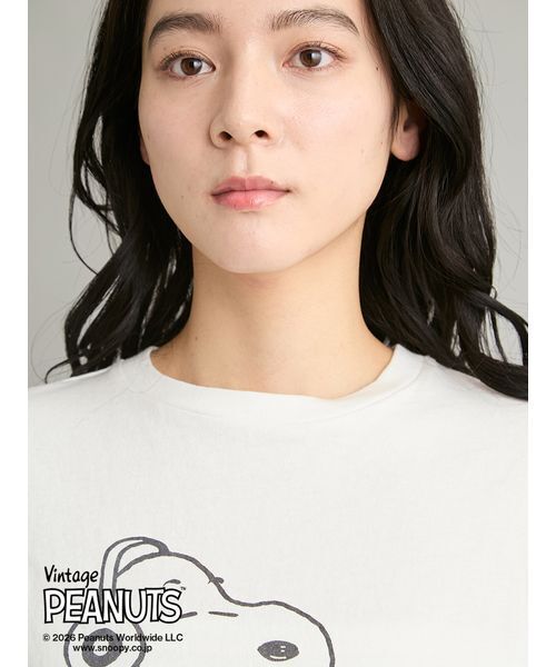 Mila Owen(ミラオーウェン)の「【PEANUTS RECORDS】スヌーピーTシャツ(Tシャツ/カットソー・レディース・チャコールグレー/ピンク/ホワイト・F)」の20枚目の写真