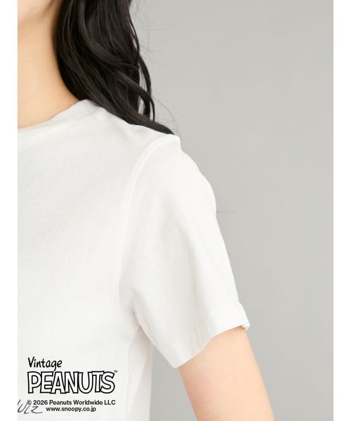 Mila Owen(ミラオーウェン)の「【PEANUTS RECORDS】スヌーピーTシャツ(Tシャツ/カットソー・レディース・チャコールグレー/ピンク/ホワイト・F)」の21枚目の写真