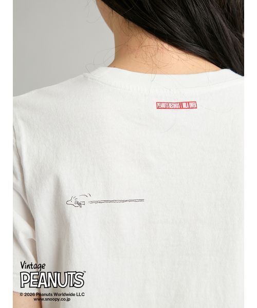 Mila Owen(ミラオーウェン)の「【PEANUTS RECORDS】スヌーピーTシャツ(Tシャツ/カットソー・レディース・チャコールグレー/ピンク/ホワイト・F)」の4枚目の写真