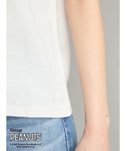 Mila Owen(ミラオーウェン)の「【PEANUTS RECORDS】スヌーピーTシャツ(Tシャツ/カットソー・レディース・チャコールグレー/ピンク/ホワイト・F)」の6枚目の写真