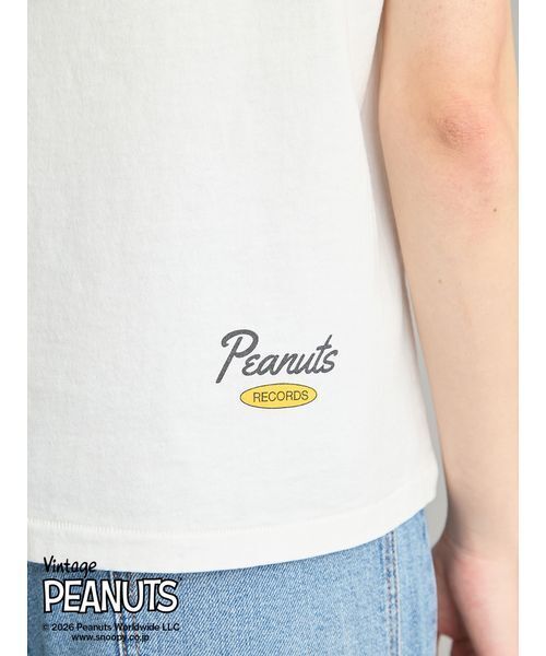 Mila Owen(ミラオーウェン)の「【PEANUTS RECORDS】スヌーピーTシャツ(Tシャツ/カットソー・レディース・チャコールグレー/ピンク/ホワイト・F)」の7枚目の写真