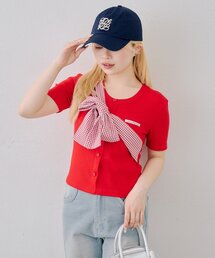 たすき掛け風、ビッグリボンテレコプルオーバー