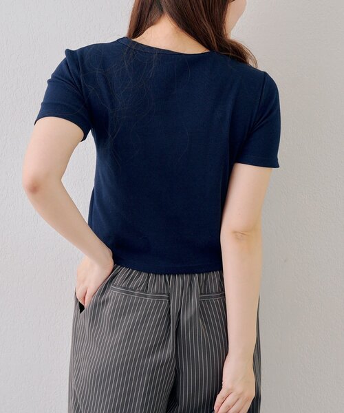 continuer de NICE CLAUP(コンティニューデナイスクラップ)の「たすき掛け風、ビッグリボンテレコプルオーバー(Tシャツ/カットソー・レディース・レッド/オフホワイト/ネイビー/ブラック・FREE)」の18枚目の写真