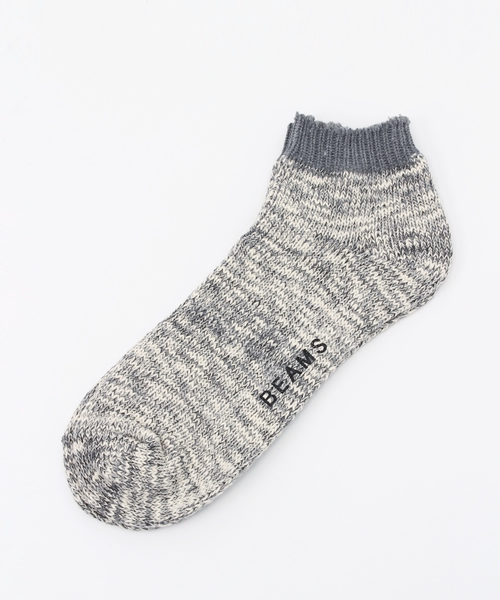 BEAMS(ビームス)の「BEAMS / スラブ アンクルソックス(ソックス/靴下・メンズ・グレー/ブラック/レッド/オリーブ/ブルー/インディゴブルー・ONE SIZE)」の1枚目の写真