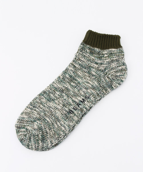 BEAMS(ビームス)の「BEAMS / スラブ アンクルソックス(ソックス/靴下・メンズ・グレー/ブラック/レッド/オリーブ/ブルー/インディゴブルー・ONE SIZE)」の3枚目の写真