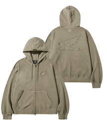 Honda Stud Wing Washing Hoodie Zip-up_Beige