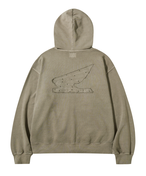 PHYPS MOTORCYCLE（フィップスモーターサイクル）の「Honda Stud Wing Washing Hoodie Zip-up_Beige（パーカー・レディース・その他・SMALL/MEDIUM/LARGE/X-LARGE）」の3枚目の写真