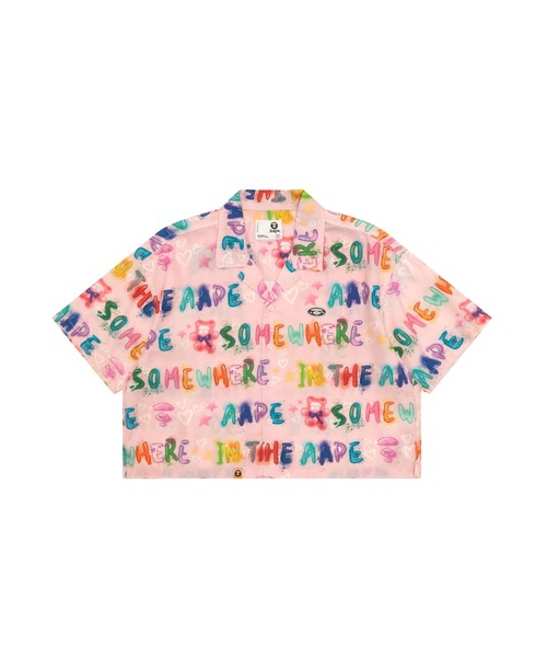 AAPE BY A BATHING APE（エーエイプバイアベイシングエイプ）の「AAPE MAIN SHORT SLEEVE SHIRT（シャツ/ブラウス・レディース・アイボリー/ライトピンク・X-SMALL/XX-SMALL）」の2枚目の写真