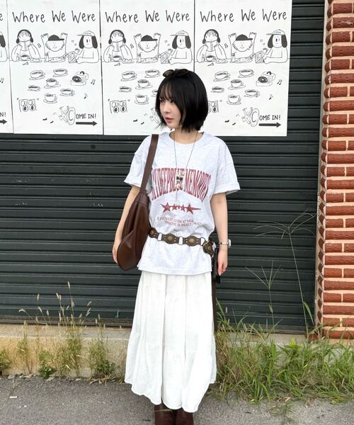 mydeepbluememories(マイディープブルーメモリーズ)の「MM Vintage Crack T-shirt (light melange)(Tシャツ/カットソー・レディース・ライトグレー・1/2)」の6枚目の写真