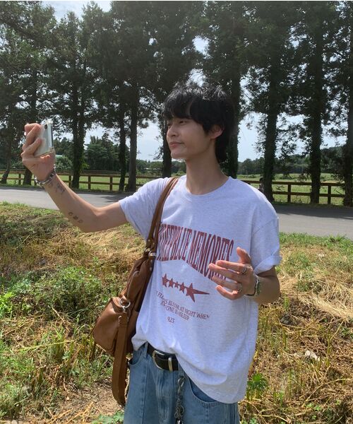 mydeepbluememories(マイディープブルーメモリーズ)の「MM Vintage Crack T-shirt (light melange)(Tシャツ/カットソー・レディース・ライトグレー・1/2)」の7枚目の写真