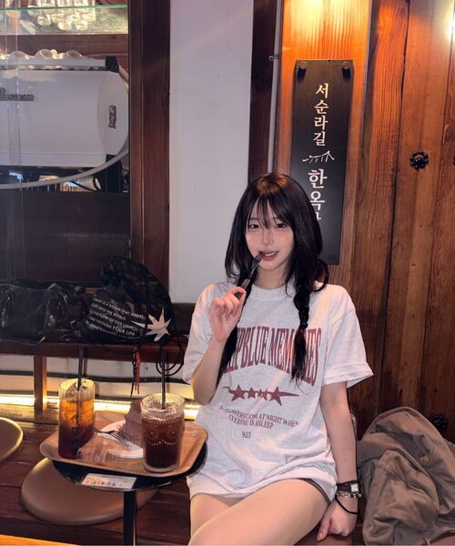 mydeepbluememories(マイディープブルーメモリーズ)の「MM Vintage Crack T-shirt (light melange)(Tシャツ/カットソー・レディース・ライトグレー・1/2)」の8枚目の写真