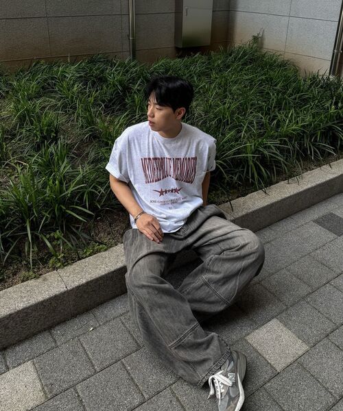 mydeepbluememories(マイディープブルーメモリーズ)の「MM Vintage Crack T-shirt (light melange)(Tシャツ/カットソー・レディース・ライトグレー・1/2)」の12枚目の写真