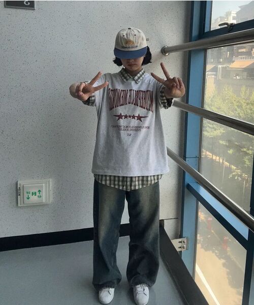 mydeepbluememories(マイディープブルーメモリーズ)の「MM Vintage Crack T-shirt (light melange)(Tシャツ/カットソー・レディース・ライトグレー・1/2)」の14枚目の写真