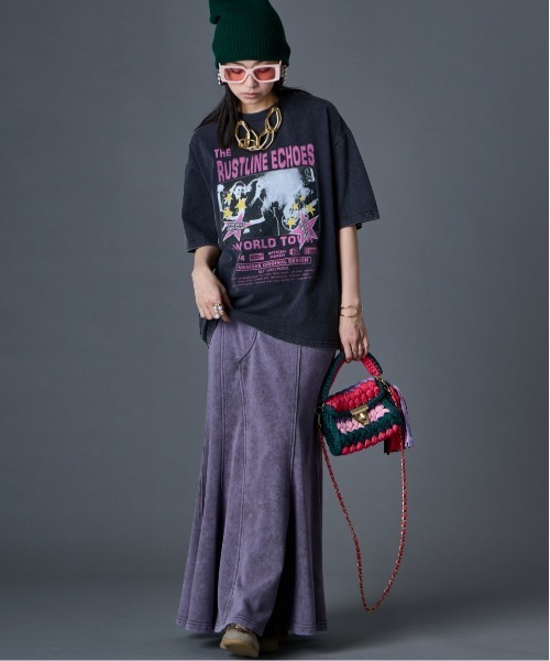 GEVS.（ジェイヴィス）の「綿100％ヴィンテージプリントTシャツ＜大きいサイズ有＞GEVS.（Tシャツ/カットソー・レディース・グレー/スミクロ/チャコール・4L/3L/LL/L/5L/M）」の7枚目の写真