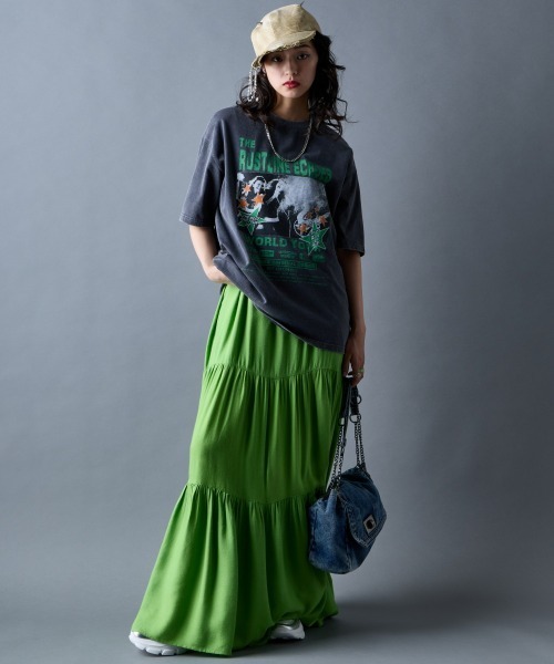 GEVS.（ジェイヴィス）の「綿100％ヴィンテージプリントTシャツ＜大きいサイズ有＞GEVS.（Tシャツ/カットソー・レディース・グレー/スミクロ/チャコール・4L/3L/LL/L/5L/M）」の10枚目の写真