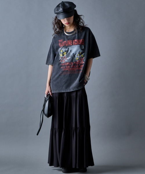 GEVS.（ジェイヴィス）の「綿100％ヴィンテージプリントTシャツ＜大きいサイズ有＞GEVS.（Tシャツ/カットソー・レディース・グレー/スミクロ/チャコール・4L/3L/LL/L/5L/M）」の11枚目の写真