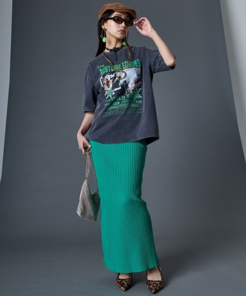 GEVS.（ジェイヴィス）の「綿100％ヴィンテージプリントTシャツ＜大きいサイズ有＞GEVS.（Tシャツ/カットソー・レディース・グレー/スミクロ/チャコール・4L/3L/LL/L/5L/M）」の13枚目の写真