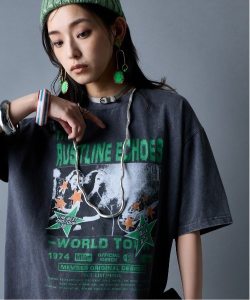 GEVS.（ジェイヴィス）の「綿100％ヴィンテージプリントTシャツ＜大きいサイズ有＞GEVS.（Tシャツ/カットソー・レディース・グレー/スミクロ/チャコール・4L/3L/LL/L/5L/M）」の14枚目の写真