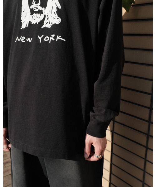 THRIFTY LOOK(スリフティールック)の「TRIFTY LOOK スリフティルック / "NEW YORK" LS TEE(Tシャツ/カットソー・メンズ・ブラック/ホワイト/スミクロ・LARGE/MEDIUM/X-LARGE)」の6枚目の写真
