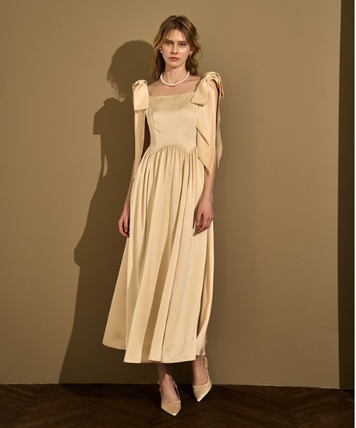 Double-Shoulder Ribbon Dress ダブルショルダーリボンドレス