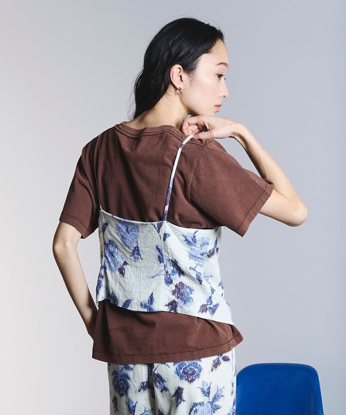 ROSE BUD(ローズバッド)の「ROSE PRINT VEST(ベスト・レディース・オフホワイト/ダークオリーブ・ONE SIZE)」の5枚目の写真