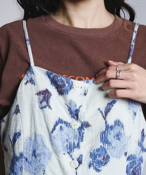 ROSE BUD(ローズバッド)の「ROSE PRINT VEST(ベスト・レディース・オフホワイト/ダークオリーブ・ONE SIZE)」の12枚目の写真