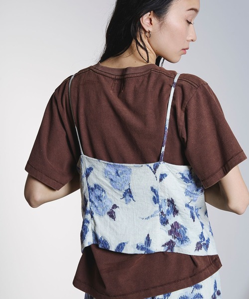 ROSE BUD(ローズバッド)の「ROSE PRINT VEST(ベスト・レディース・オフホワイト/ダークオリーブ・ONE SIZE)」の13枚目の写真