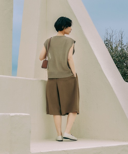 LEPSIM(レプシィム)の「《リネンライクドライシリーズ》タックハーフパンツ 637701(その他パンツ・レディース・カーキブラウン/ブラック/ライトベージュ・FREE)」の21枚目の写真