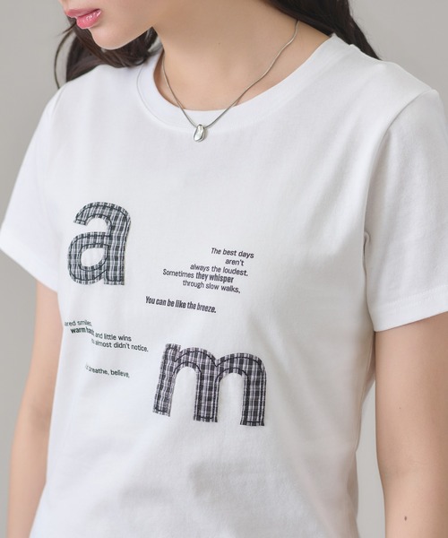 apres jour mignon（アプレジュールミニョン）の「アップリケTシャツ（Tシャツ/カットソー・レディース・ホワイト系その他/ネイビー/ブラック/オフホワイト・LARGE/フリー）」の9枚目の写真