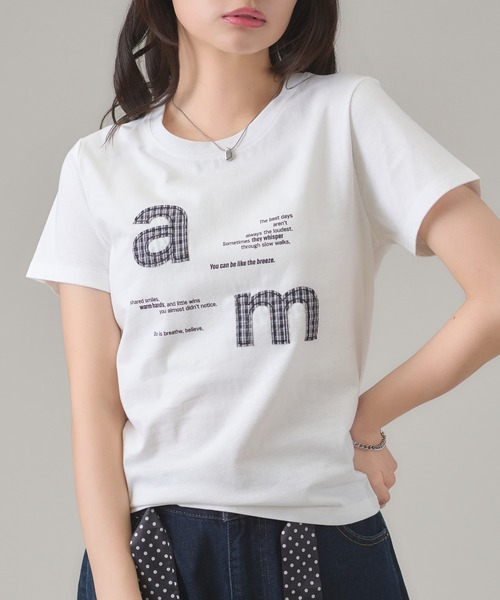 apres jour mignon（アプレジュールミニョン）の「アップリケTシャツ（Tシャツ/カットソー・レディース・ホワイト系その他/ネイビー/ブラック/オフホワイト・LARGE/フリー）」の10枚目の写真