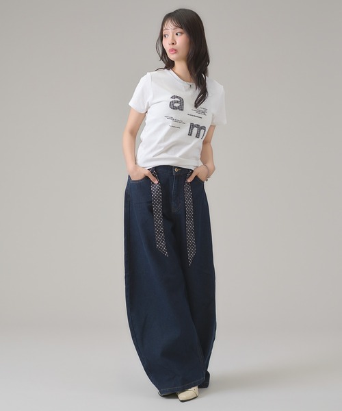 apres jour mignon（アプレジュールミニョン）の「アップリケTシャツ（Tシャツ/カットソー・レディース・ホワイト系その他/ネイビー/ブラック/オフホワイト・LARGE/フリー）」の11枚目の写真