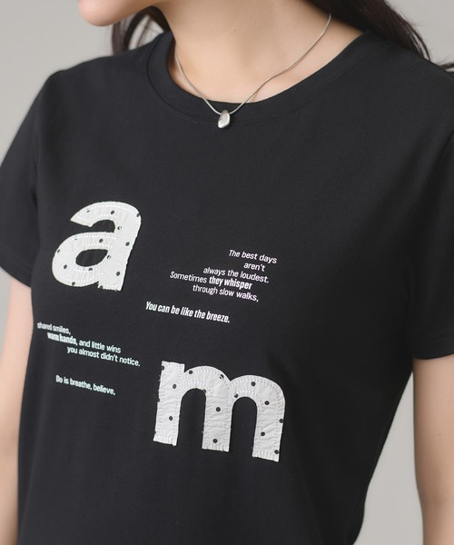 apres jour mignon（アプレジュールミニョン）の「アップリケTシャツ（Tシャツ/カットソー・レディース・ホワイト系その他/ネイビー/ブラック/オフホワイト・LARGE/フリー）」の12枚目の写真