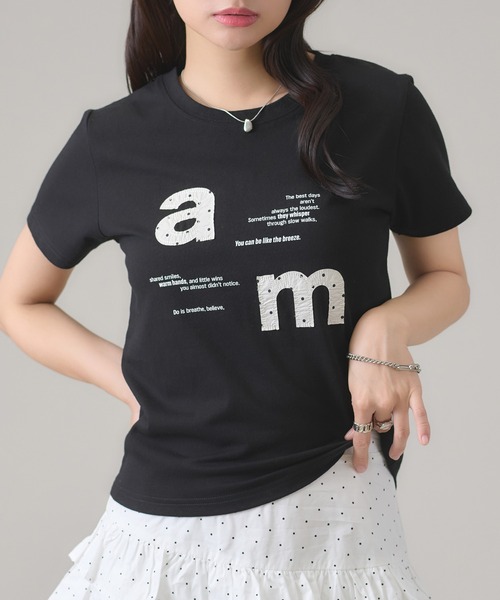 apres jour mignon（アプレジュールミニョン）の「アップリケTシャツ（Tシャツ/カットソー・レディース・ホワイト系その他/ネイビー/ブラック/オフホワイト・LARGE/フリー）」の13枚目の写真