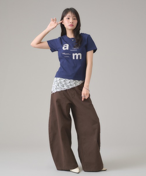 apres jour mignon（アプレジュールミニョン）の「アップリケTシャツ（Tシャツ/カットソー・レディース・ホワイト系その他/ネイビー/ブラック/オフホワイト・LARGE/フリー）」の16枚目の写真