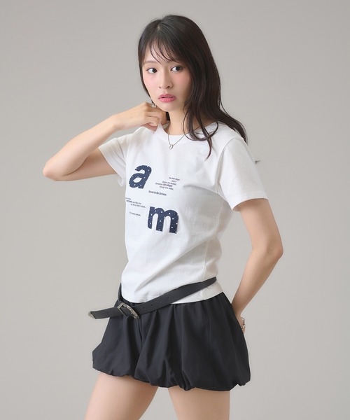 apres jour mignon（アプレジュールミニョン）の「アップリケTシャツ（Tシャツ/カットソー・レディース・ホワイト系その他/ネイビー/ブラック/オフホワイト・LARGE/フリー）」の17枚目の写真