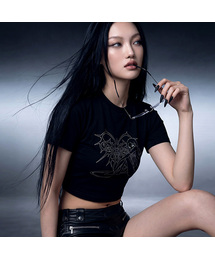 [ROF x GYEOL] FADED HEART FIGURE CROP T-SHIRT