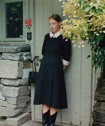FOLNUA（フォルニュア）の「AGRAFE PLEATS LONG DRESS (BLACK)（ワンピース）」