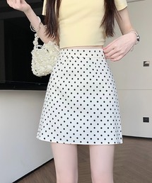 ドット柄ダーツミニスカート