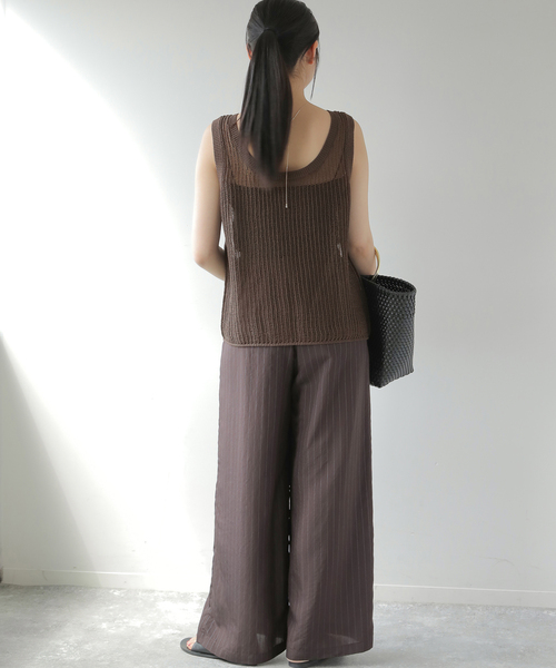 JOURNAL STANDARD relume(ジャーナルスタンダード レリューム)の「2WAYメッシュニットノースリーブ(ニット/セーター・レディース・ブラック/ベージュ/ブラウン・FREE)」の12枚目の写真