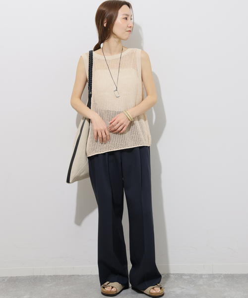 JOURNAL STANDARD relume(ジャーナルスタンダード レリューム)の「2WAYメッシュニットノースリーブ(ニット/セーター・レディース・ブラック/ベージュ/ブラウン・FREE)」の16枚目の写真