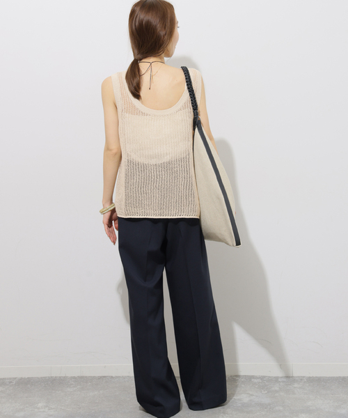 JOURNAL STANDARD relume(ジャーナルスタンダード レリューム)の「2WAYメッシュニットノースリーブ(ニット/セーター・レディース・ブラック/ベージュ/ブラウン・FREE)」の18枚目の写真