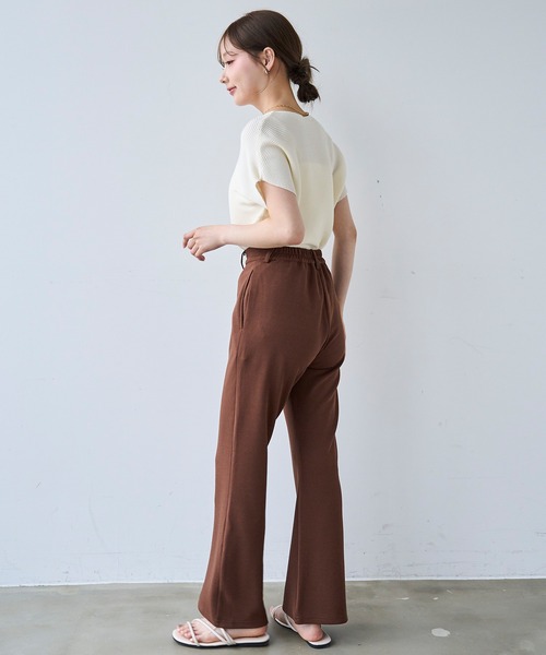 mil(ミル)の「【通勤・イージーケア】 センターラインフレアパンツ / カットジョーゼット【587224】(その他パンツ・レディース・サンドベージュ/ブラウン/ブラック・FREE/S-Short/S-Regular/M-Short/M-Regular)」の17枚目の写真