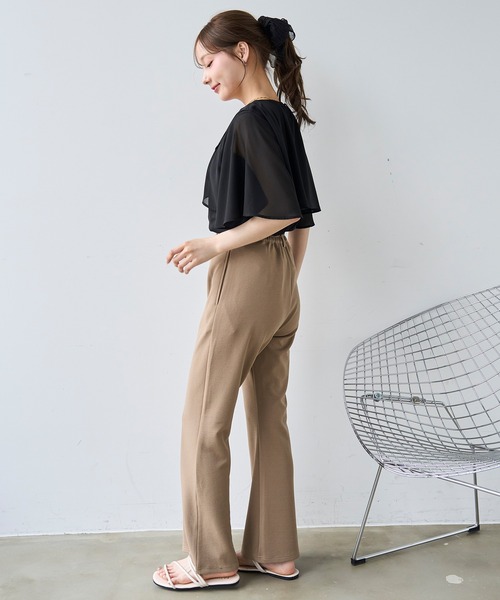 mil(ミル)の「【通勤・イージーケア】 センターラインフレアパンツ / カットジョーゼット【587224】(その他パンツ・レディース・サンドベージュ/ブラウン/ブラック・FREE/S-Short/S-Regular/M-Short/M-Regular)」の13枚目の写真